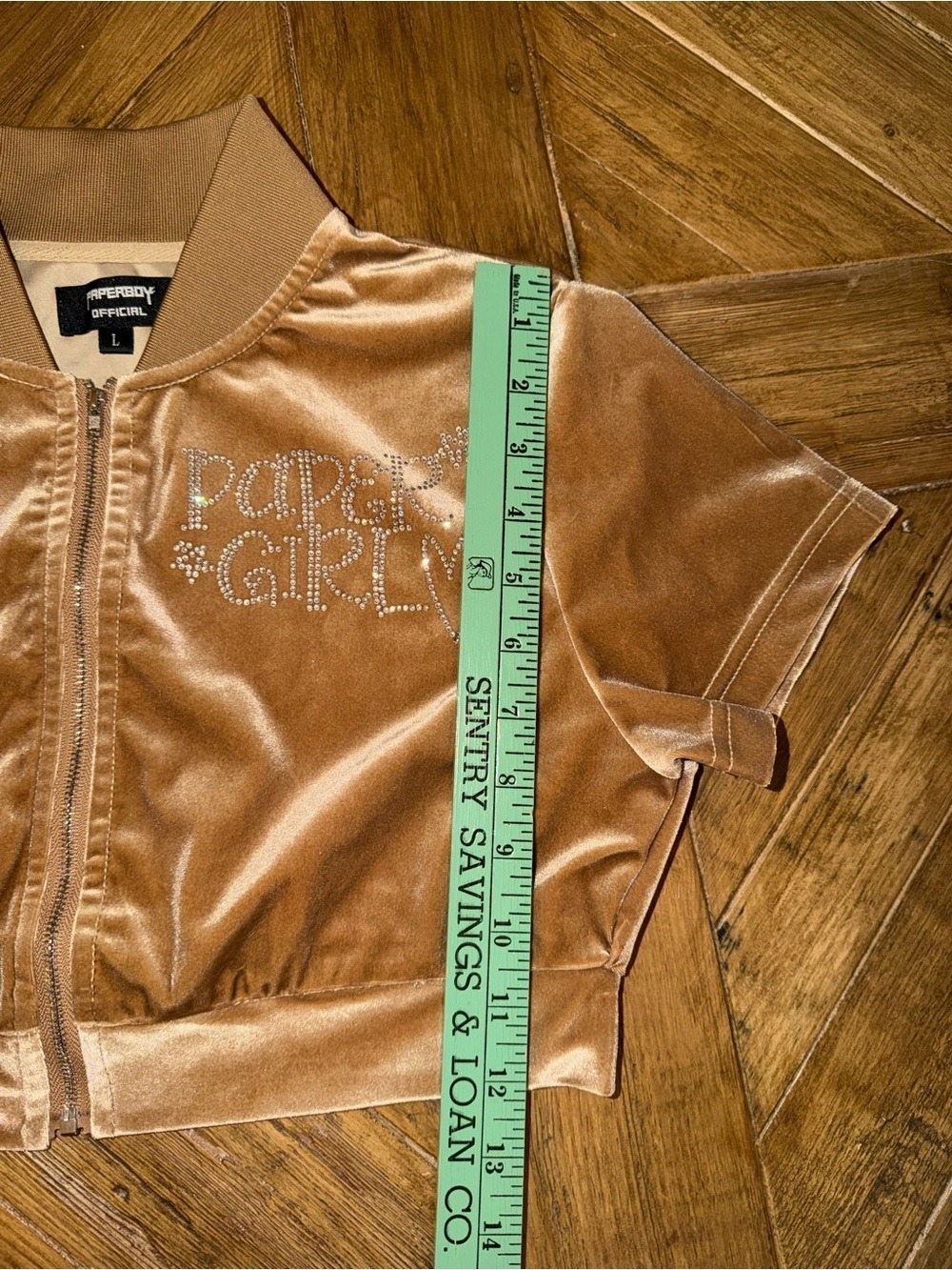 Y2K *Paperboy Official Velvet "Paper Girl" Rhinestone 2-Piece Set -Size Large - Picture 7 of 16